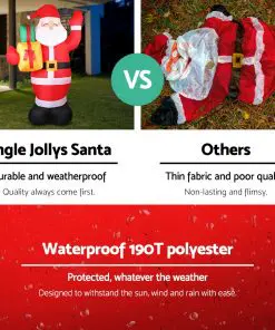 Jingle Jollys 2.4M Christmas Inflatables Santa Xmas Light Decor LED Airpower