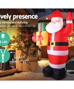 Jingle Jollys 2.4M Christmas Inflatables Santa Xmas Light Decor LED Airpower