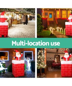 Jingle Jollys 1.8M Christmas Inflatable Archway with Santa Xmas Decor LED