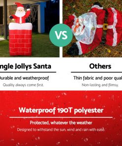 Jingle Jollys 1.8M Christmas Inflatable Archway with Santa Xmas Decor LED