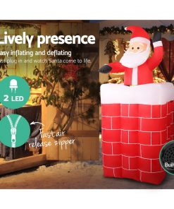 Jingle Jollys 1.8M Christmas Inflatable Archway with Santa Xmas Decor LED