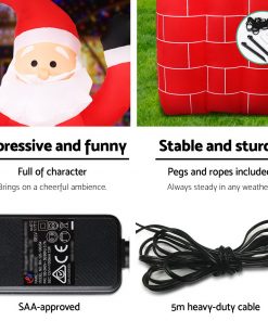 Jingle Jollys 1.8M Christmas Inflatable Archway with Santa Xmas Decor LED