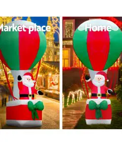 Jingle Jollys 3.6M Christmas Inflatable Santa on Air Balloon Xmas Decor LED