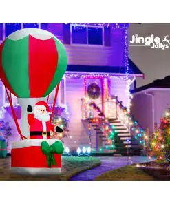 Jingle Jollys 3.6M Christmas Inflatable Santa on Air Balloon Xmas Decor LED