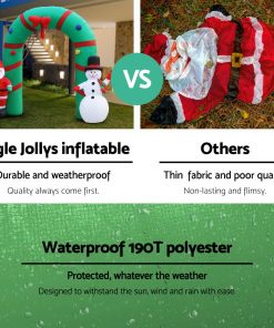 Jingle Jollys 2.8M Christmas Inflatable Giant Arch Way Santa Snowman Light Decor
