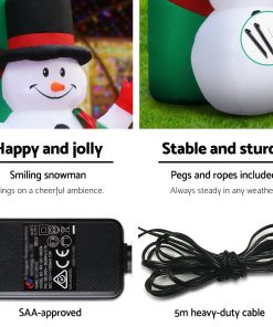 Jingle Jollys 2.8M Christmas Inflatable Giant Arch Way Santa Snowman Light Decor