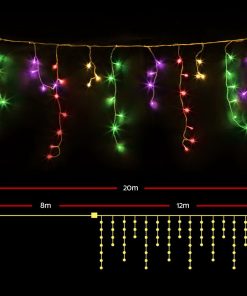 Jingle Jollys 500 Icicle Lights - Multi Colour