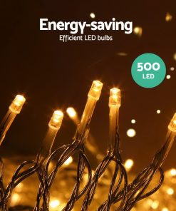 500 LED Solar Powered Christmas Lights 20M Warm White
