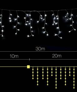 Jingle Jollys 800 LED Christmas Icicle Lights Cold White