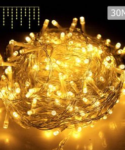 Jingle Jollys 800 LED Christmas Icicle Lights Warm White