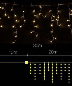 Jingle Jollys 800 LED Christmas Icicle Lights Warm White