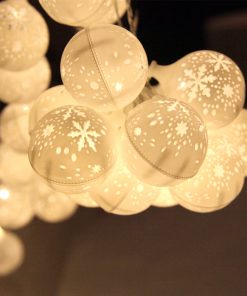 Jingle Jollys Christmas Snowflake Festoon String Lights 50LED Warm White