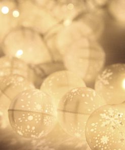 Jingle Jollys Christmas Snowflake Festoon String Lights 50LED Warm White