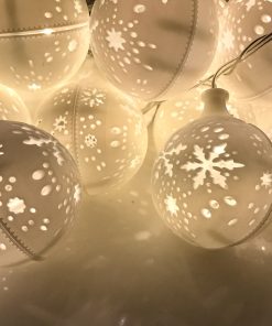 Jingle Jollys Christmas Snowflake Festoon String Lights 50LED Warm White