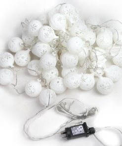 Jingle Jollys Christmas Snowflake Festoon String Lights 50LED Warm White