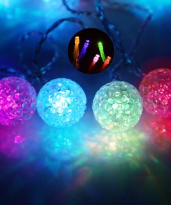 Jingle Jollys 12.5M Christmas Snowball String Lights - Multi Colour