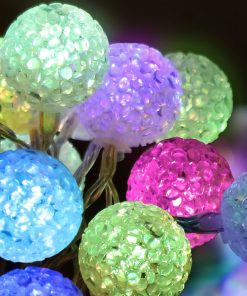 Jingle Jollys 12.5M Christmas Snowball String Lights - Multi Colour