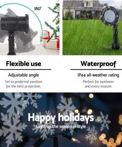 Jingle Jollys Pattern LED Laser Landscape Projector Light Lamp Christmas Party