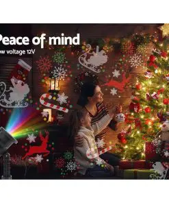 Jingle Jollys Pattern LED Laser Landscape Projector Light Lamp Christmas Party