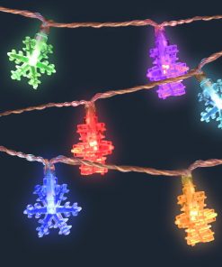 Jingle Jollys 20M Christmas Snowflake String Lights - Multi Colour