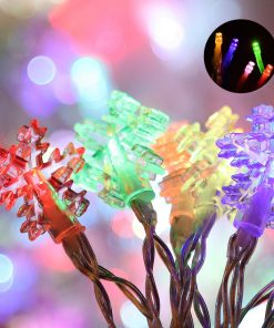 Jingle Jollys 20M Christmas Snowflake String Lights - Multi Colour