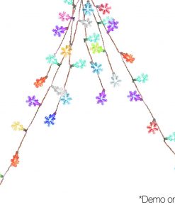 Jingle Jollys 20M Christmas Snowflake String Lights - Multi Colour