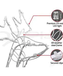 Jingle Jollys Christmas LED Motif Lights Rope Reindeer Waterproof Solar Powered