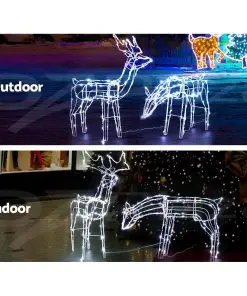 Jingle Jollys Christmas LED Motif Lights Rope Reindeer Waterproof Solar Powered