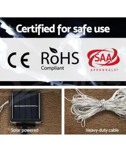 Jingle Jollys Christmas LED Motif Lights Rope Reindeer Waterproof Solar Powered