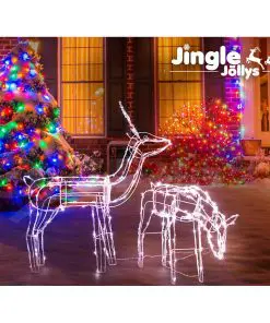 Jingle Jollys Christmas LED Motif Lights Rope Reindeer Waterproof Solar Powered