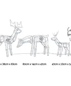 Jingle Jollys Christmas LED Motif Lights Rope Reindeer Waterproof Outdoor