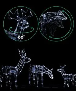 Jingle Jollys Christmas LED Motif Lights Rope Reindeer Waterproof Outdoor