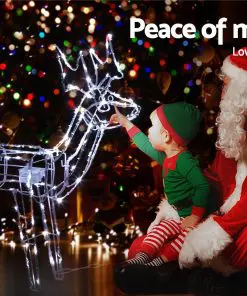 Jingle Jollys Christmas LED Motif Lights Rope Reindeer Waterproof Outdoor