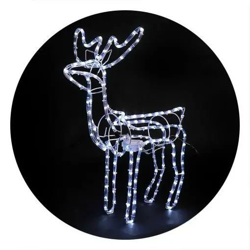 Jingle Jollys Christmas Reindeer LED Motif Lights Cold White