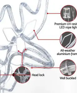 Jingle Jollys Christmas Reindeer LED Motif Lights Cold White