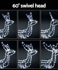 Jingle Jollys Christmas Reindeer LED Motif Lights Cold White