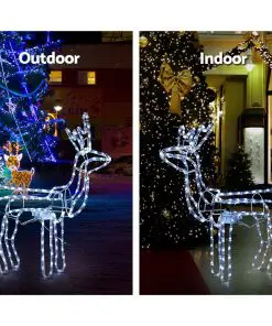 Jingle Jollys Christmas Reindeer LED Motif Lights Cold White