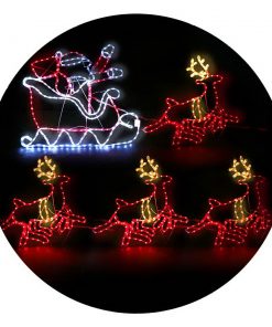 Jingle Jollys Christmas LED Motif Light Rope Santa Reindeer