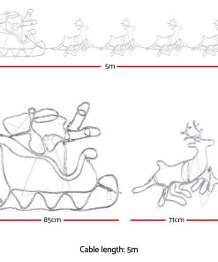 Jingle Jollys Christmas LED Motif Light Rope Santa Reindeer