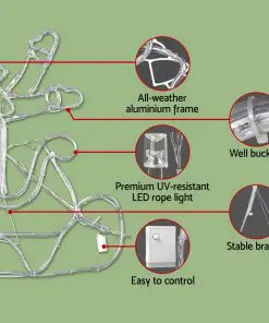 Jingle Jollys Christmas LED Motif Light Rope Santa Reindeer