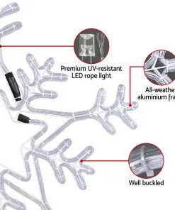 Jingle Jollys Christmas LED Motif Lights Rope Snowflake