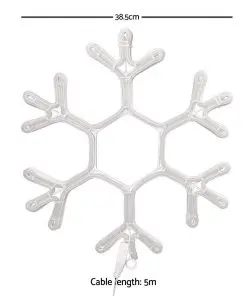 Jingle Jollys Christmas LED Motif Lights Rope Snowflake Warm White