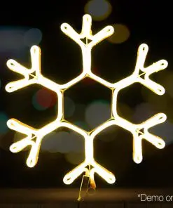 Jingle Jollys Christmas LED Motif Lights Rope Snowflake Warm White