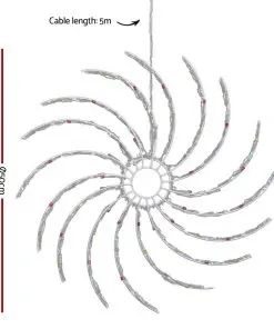 Jingle Jollys Christmas Lights Motif LED Spinner Light Waterproof Colourful