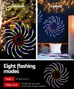 Jingle Jollys Christmas Lights Motif LED Spinner Light Waterproof Colourful