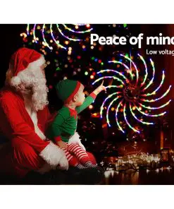 Jingle Jollys Christmas Lights Motif LED Spinner Light Waterproof Colourful