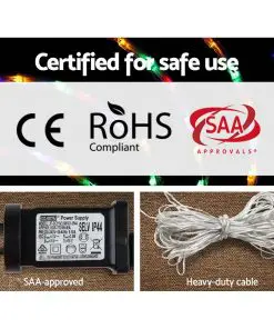 Jingle Jollys Christmas Lights Motif LED Spinner Light Waterproof Colourful