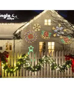 Jingle Jollys Christmas Lights Motif LED Spinner Light Waterproof Colourful