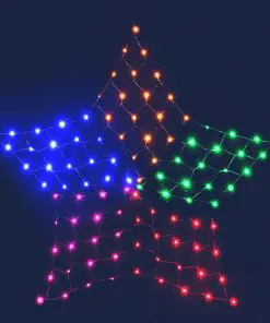 Jingle Jollys Christmas Lights Motif LED Star Net Waterproof Outdoor Colourful