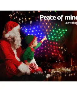 Jingle Jollys Christmas Lights Motif LED Star Net Waterproof Outdoor Colourful